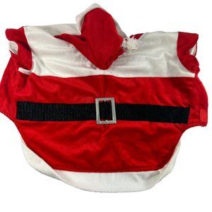 Santa Claus Dog Pet Costume Size Medium Red White Christmas Outfit